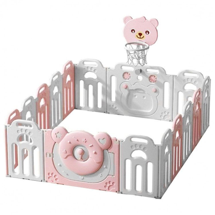 Little Angel Foldable Playpen Playard Pink Little Angel Yallatoys