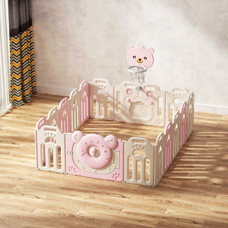 Little Angel Foldable Playpen Playard Pink Little Angel Yallatoys