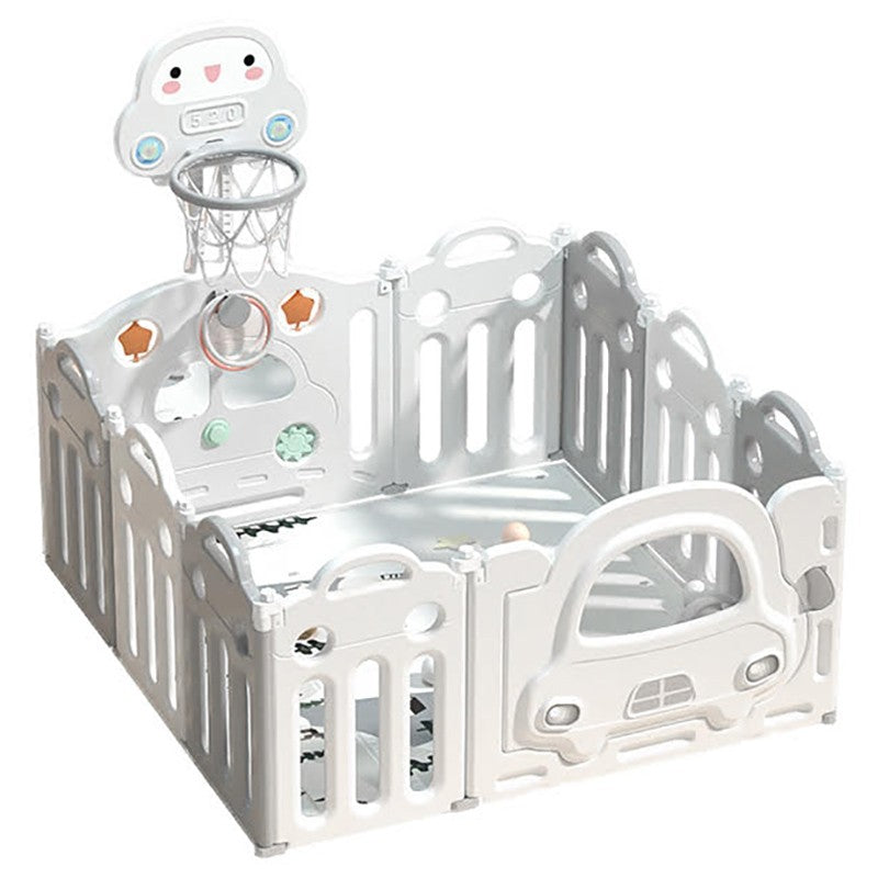 Little Angel Foldable Play Yard Play Pen White & Grey Little Angel Yallatoys