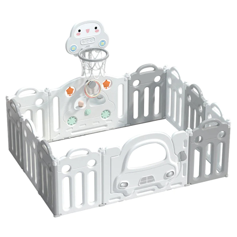 Little Angel Foldable White Grey Fence with Basket Ball Hoop Little Angel Yallatoys