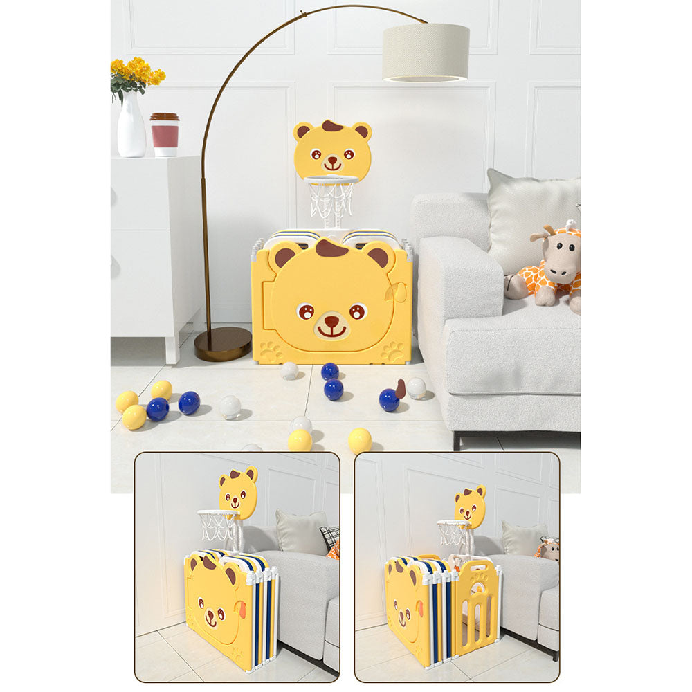 Little Angel Foldable Playpen Fence Yellow Little Angel Yallatoys