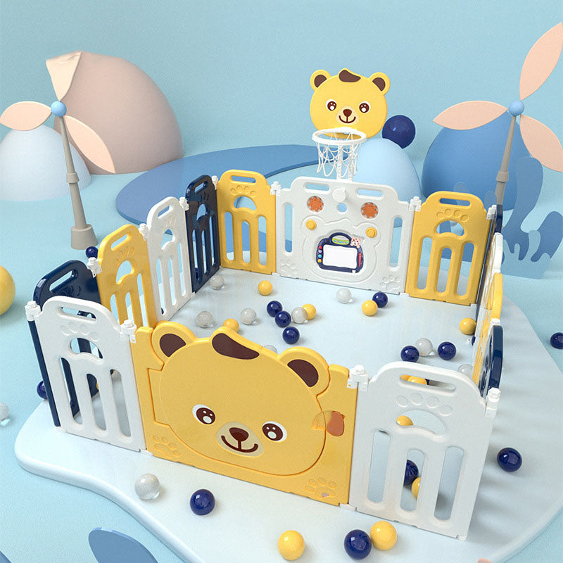 Little Angel Foldable Playpen Fence Yellow Little Angel Yallatoys