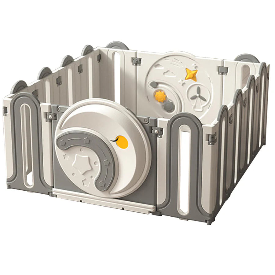 Little Angel Foldable Play Yard Play Pen White & Grey Little Angel Yallatoys