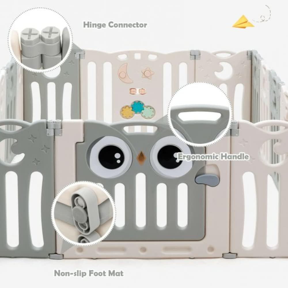 Little Angel Foldable Play Yard Playpen Grey White Little Angel Yallatoys