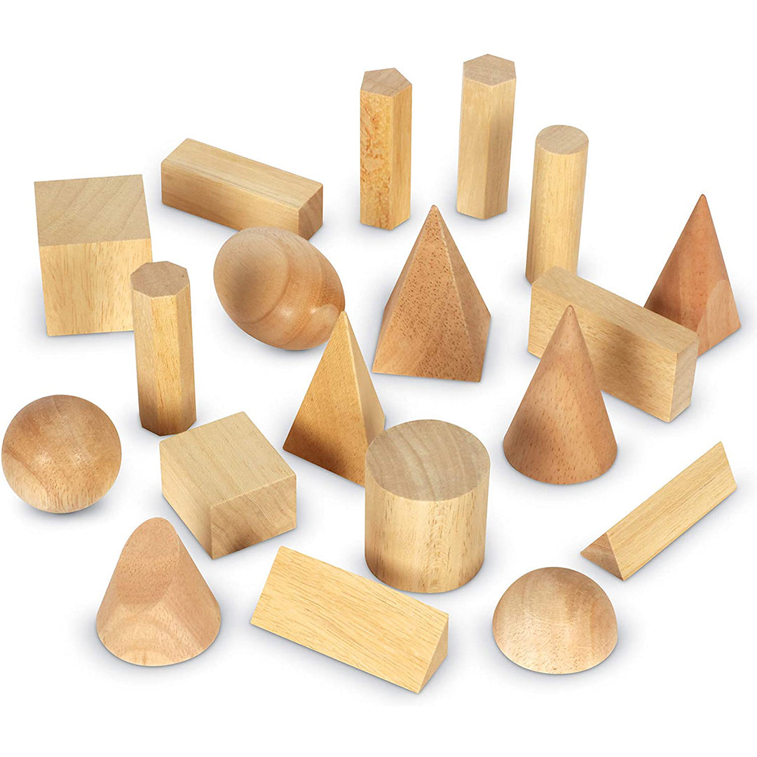 Buy Learning Resources Wood Geometric Solids Set of 19 | Yallatoys.com