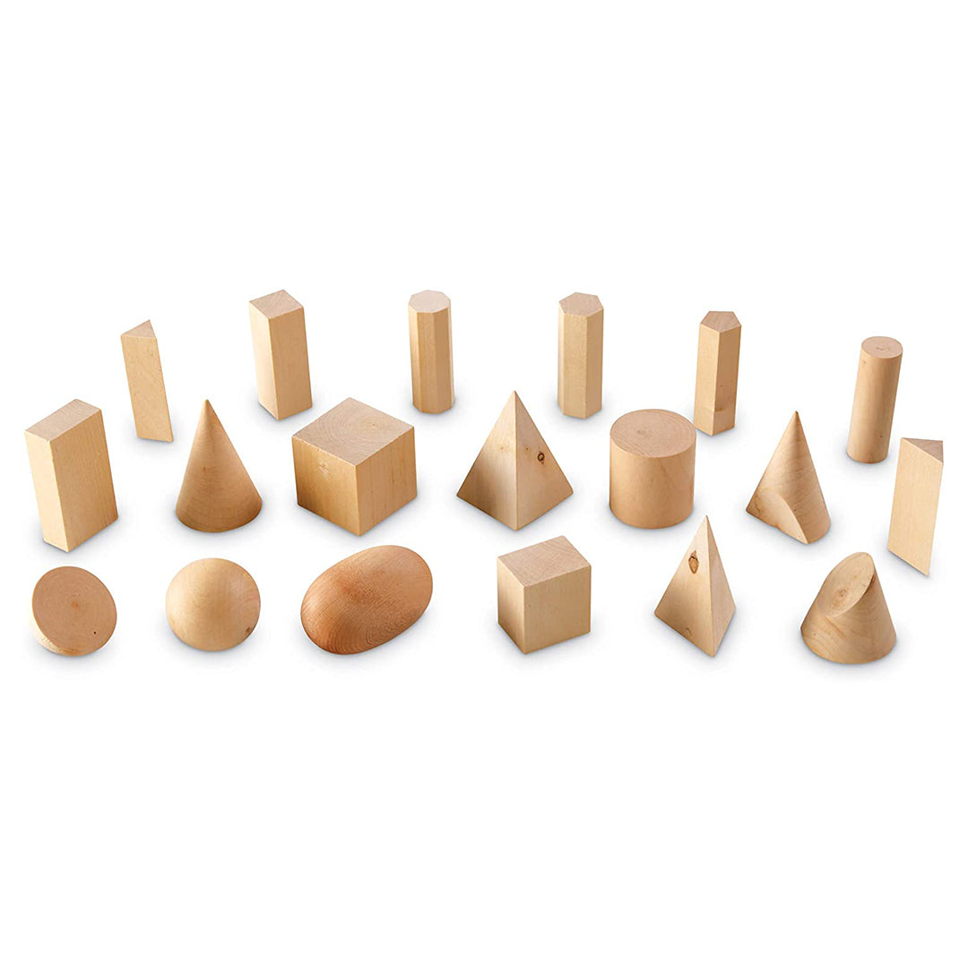 Buy Learning Resources Wood Geometric Solids Set of 19 | Yallatoys.com