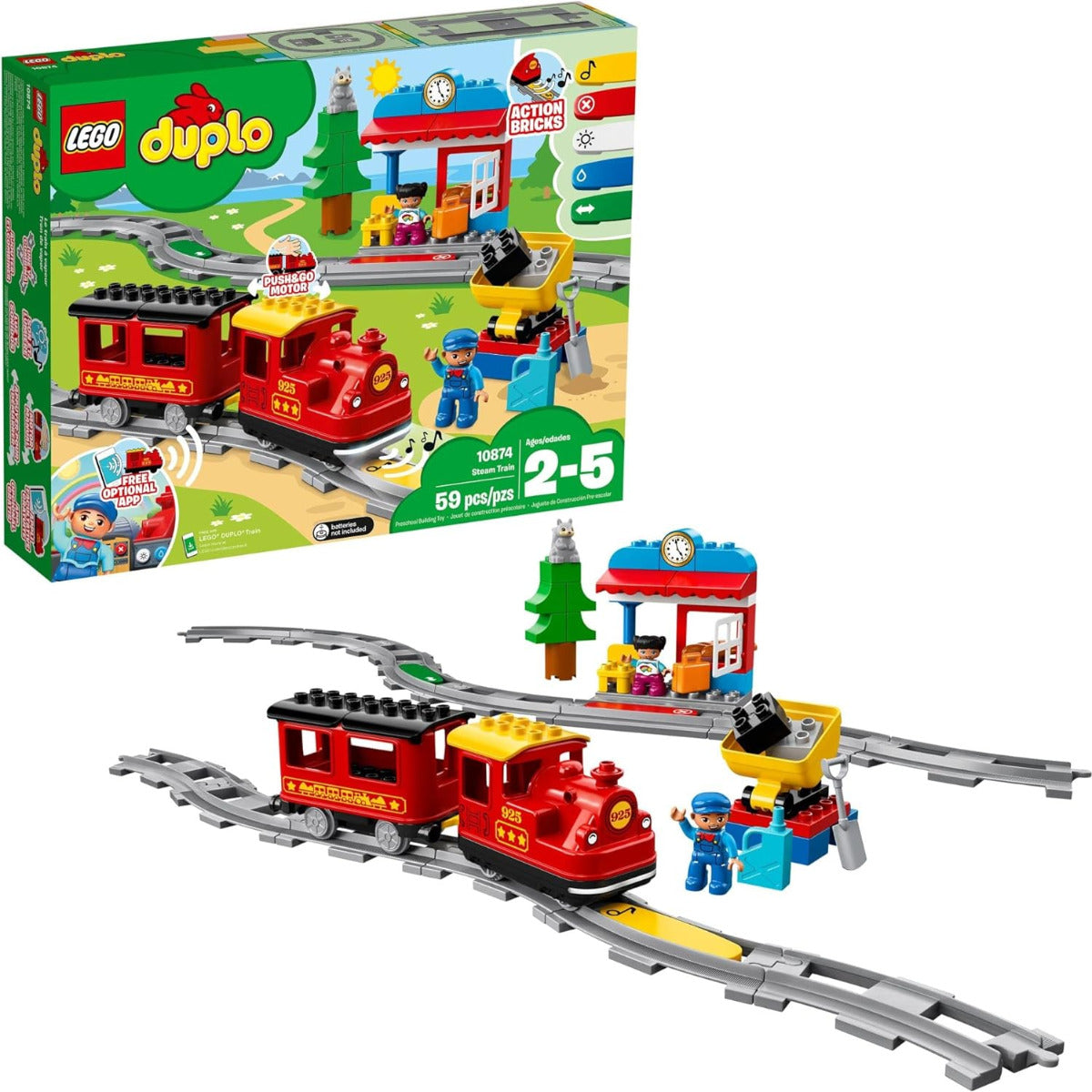 Buy Lego Duplo Town Steam Train 10874 with 59pcs | Yallatoys.com