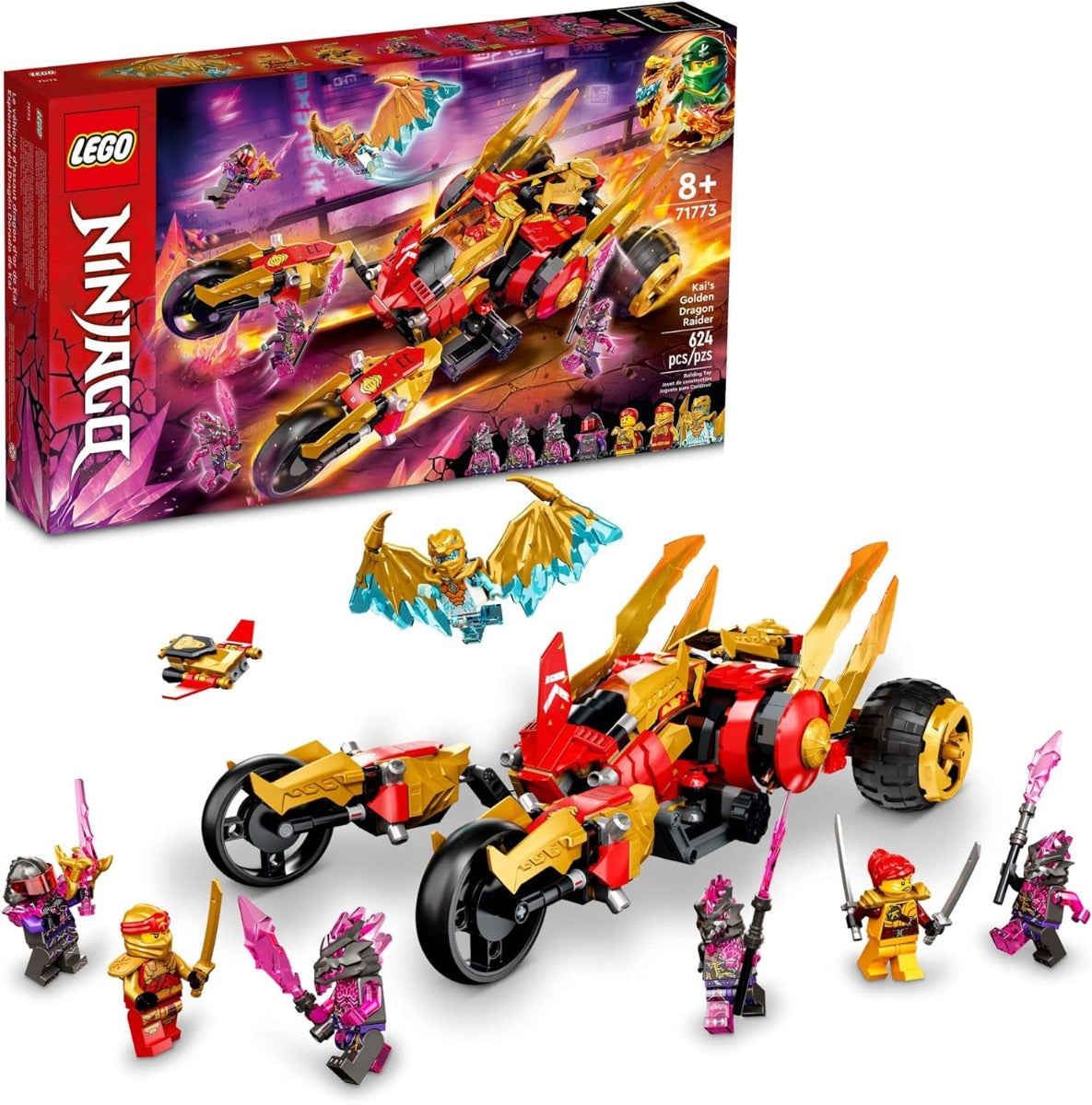 Buy Lego Ninjago Kai's Golden Dragon Raider 71773 with 624pcs | Yallatoys.com