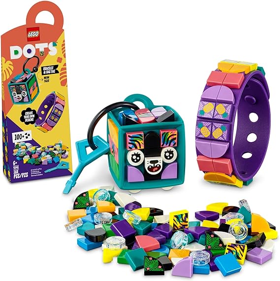 Buy Lego Dots  Neon Tiger Bracelet and Bag Tag DIY Craft Kit  41945 with 188pcs | Yallatoys.com