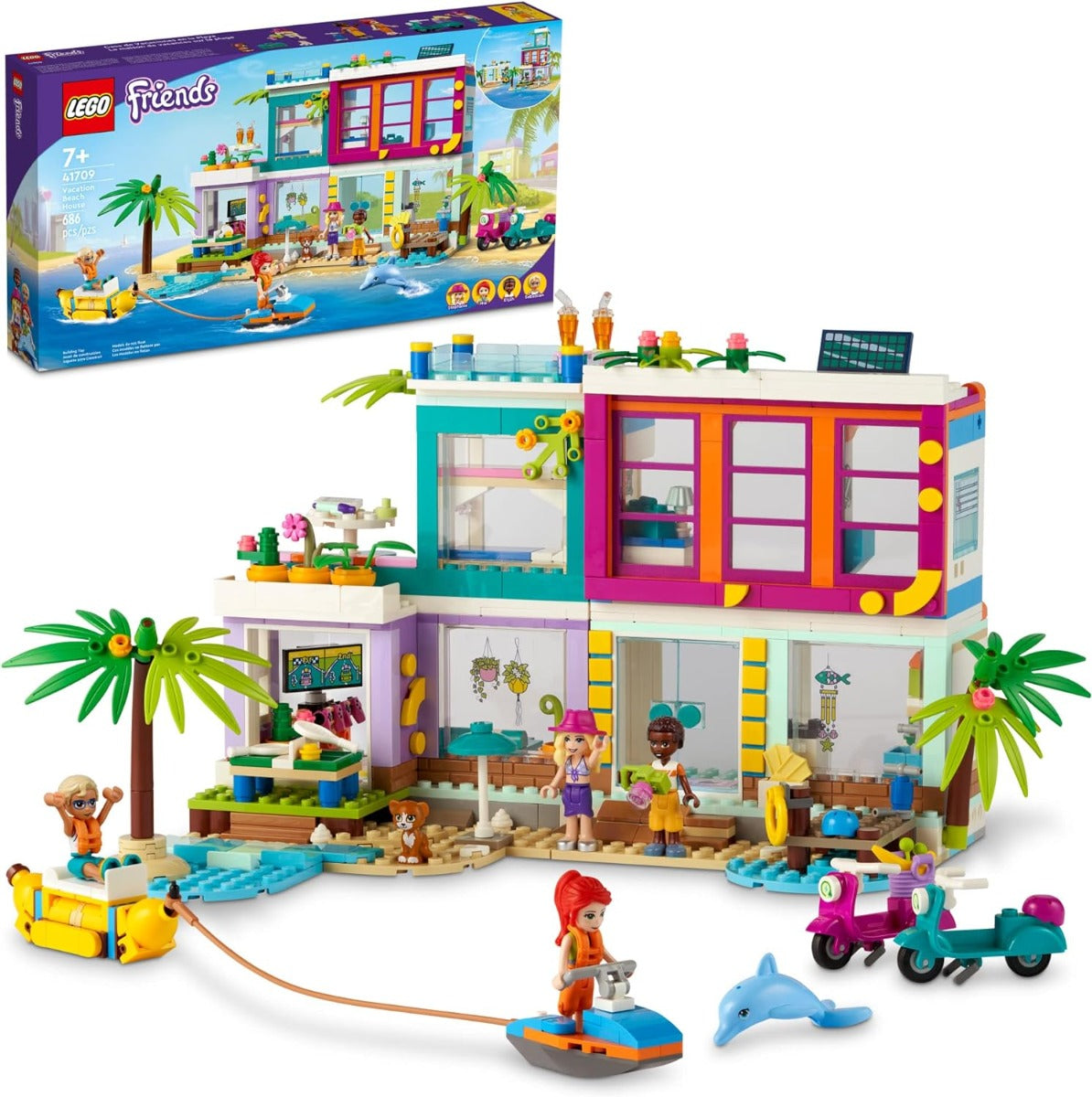 Buy Lego Friends Vacation Beach House 41709 with 686pcs | Yallatoys.com