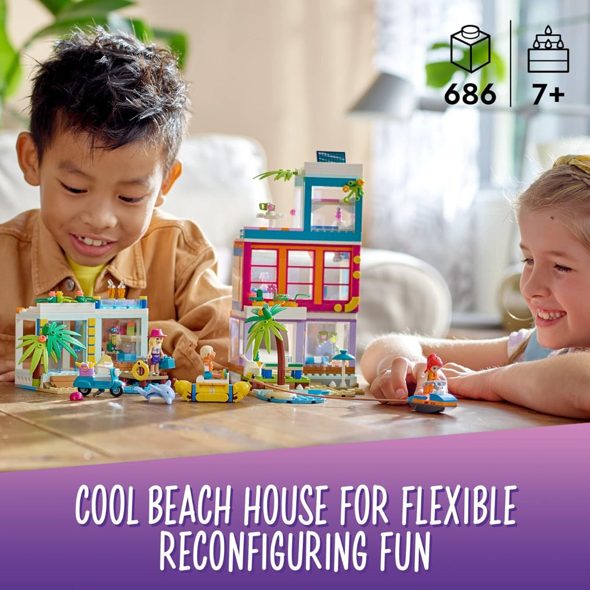 Buy Lego Friends Vacation Beach House 41709 with 686pcs | Yallatoys.com