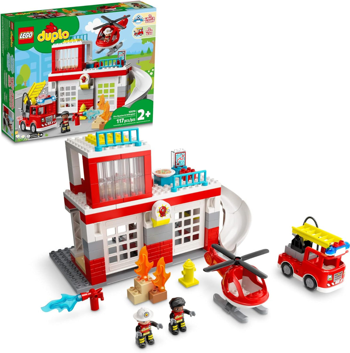 Buy Lego Duplo Fire Station & Helicopter Playset 10970 with 117pcs | Yallatoys.com
