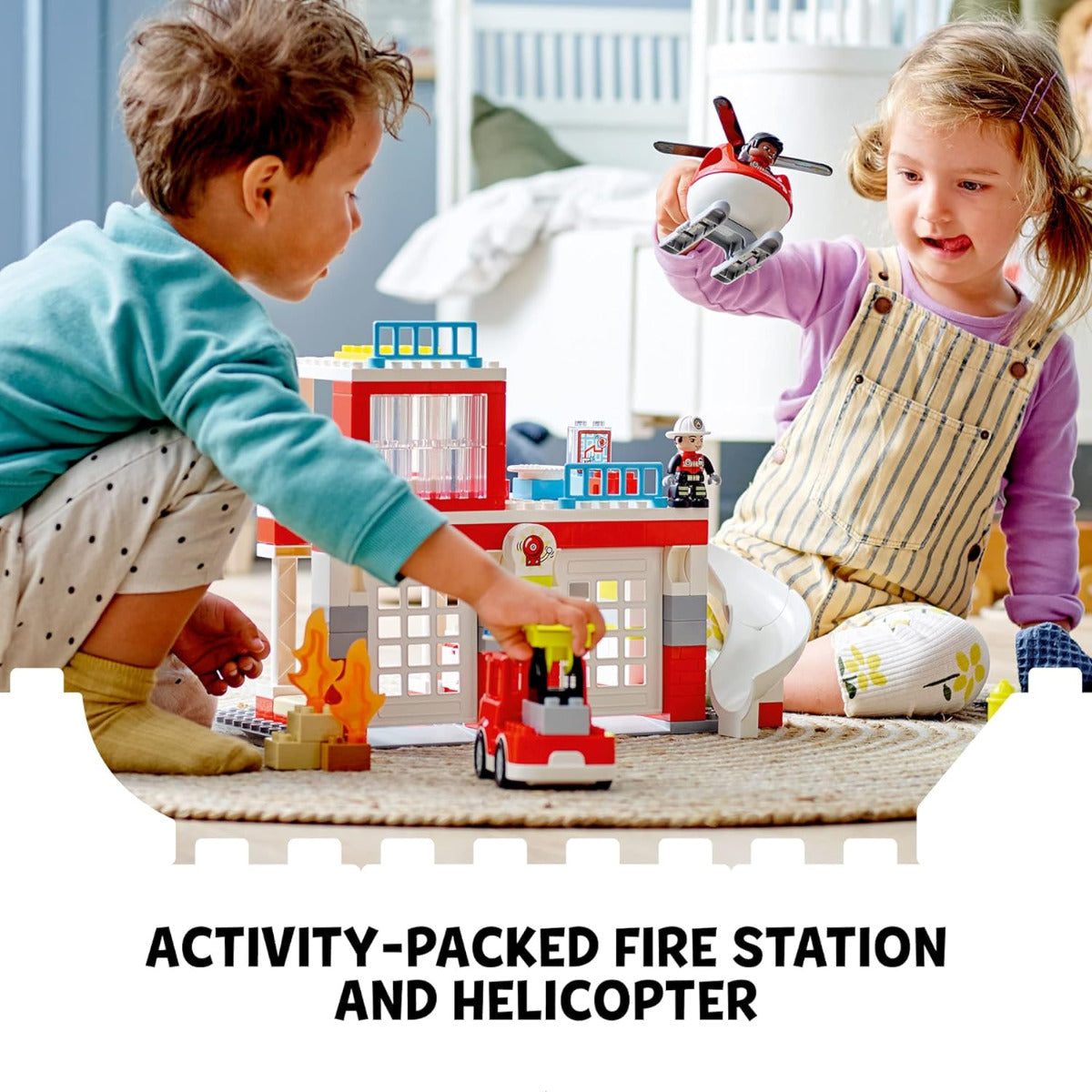 Buy Lego Duplo Fire Station & Helicopter Playset 10970 with 117pcs | Yallatoys.com