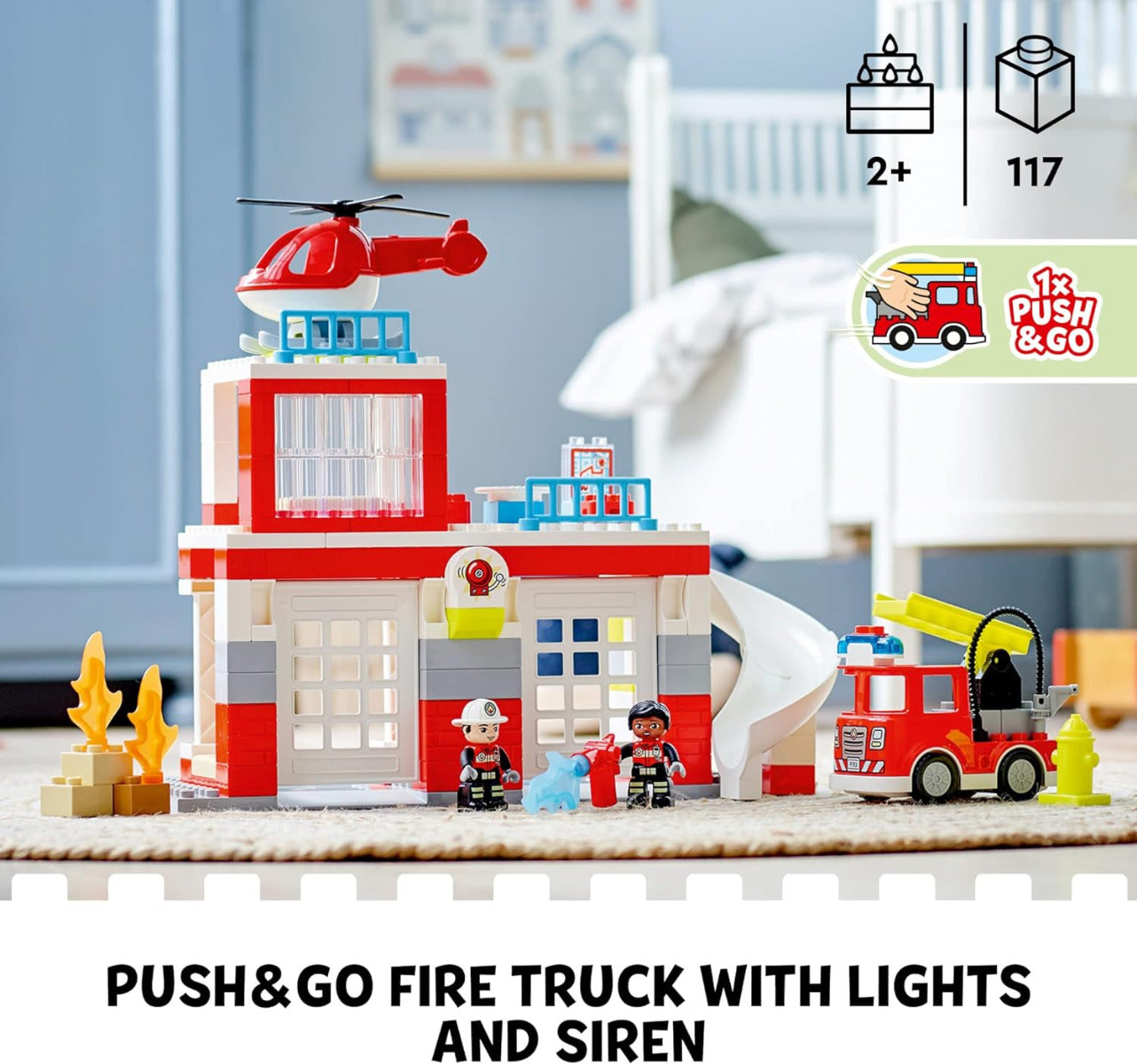 Buy Lego Duplo Fire Station & Helicopter Playset 10970 with 117pcs | Yallatoys.com