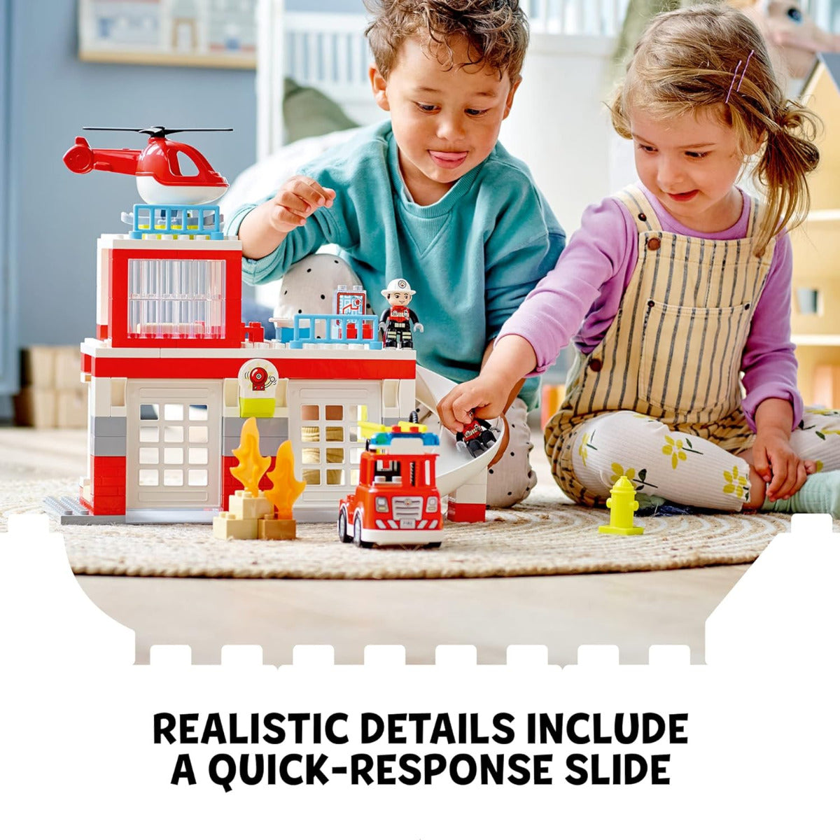 Buy Lego Duplo Fire Station & Helicopter Playset 10970 with 117pcs | Yallatoys.com