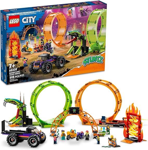 Buy Lego City Stuntz Double Loop Stunt Arena Building Kit 60339 with 598pcs | Yallatoys.com