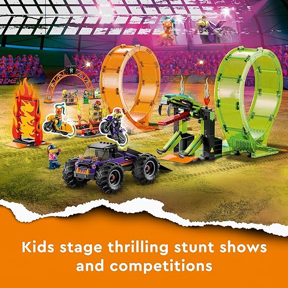 Buy Lego City Stuntz Double Loop Stunt Arena Building Kit 60339 with 598pcs | Yallatoys.com