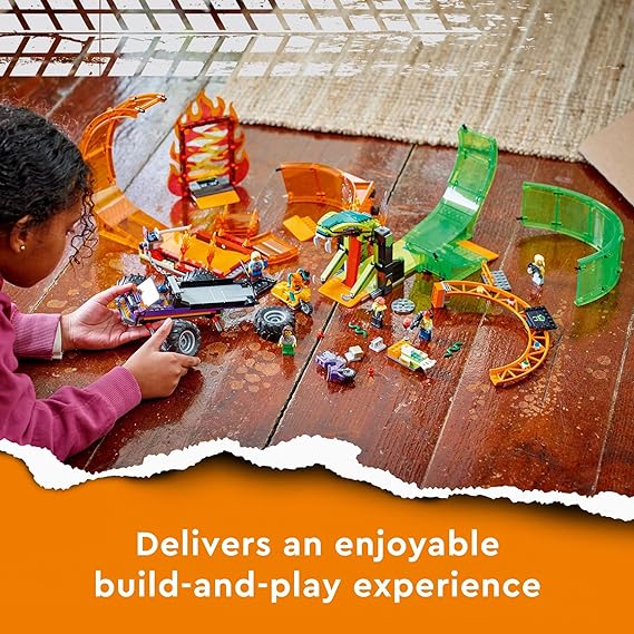 Buy Lego City Stuntz Double Loop Stunt Arena Building Kit 60339 with 598pcs | Yallatoys.com