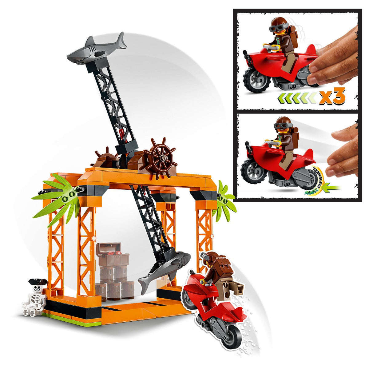 Buy Lego City The Shark Attack Stunt Challenge Building Kit  60342 with 122 Pcs | Yallatoys.com