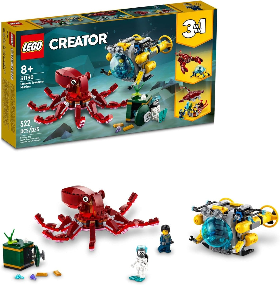 Buy Lego Creator 3 in 1 Sunken Treasure Mission with 522pcs | Yallatoys.com