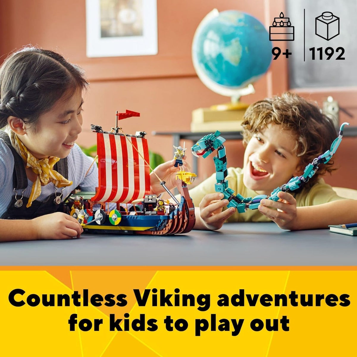 Buy Lego Creator 3 in 1 Viking Ship and The Midgard Serpent 31132 with 1192pcs | Yallatoys.com
