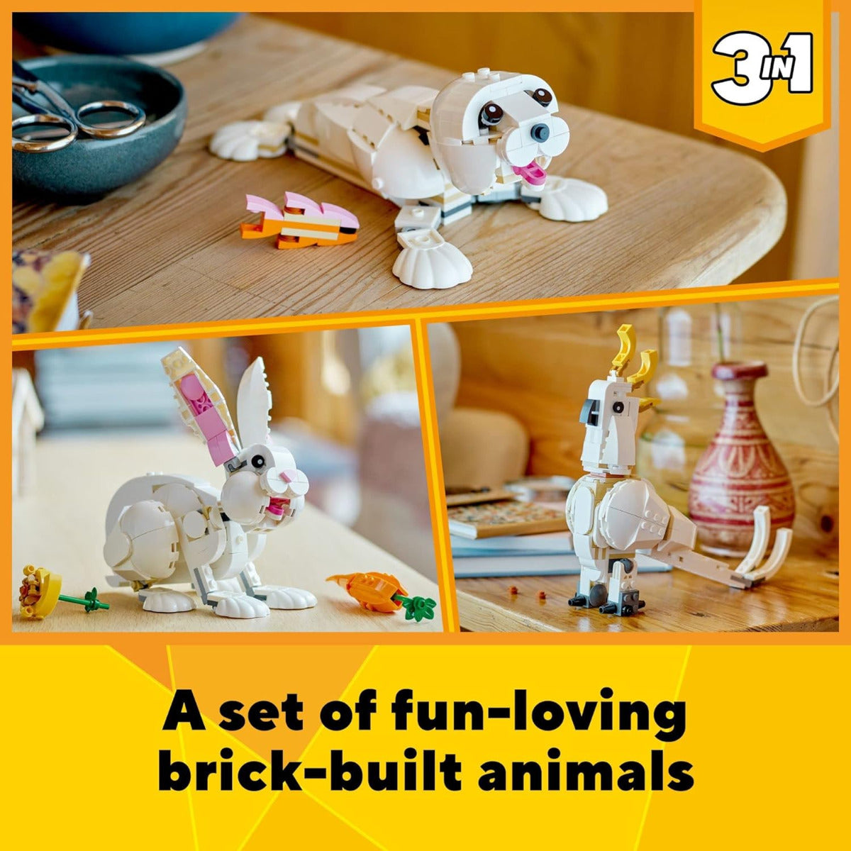 Buy Lego Creator 3 in 1 White Rabbit Animal 31133 with 258pcs | Yallatoys.com