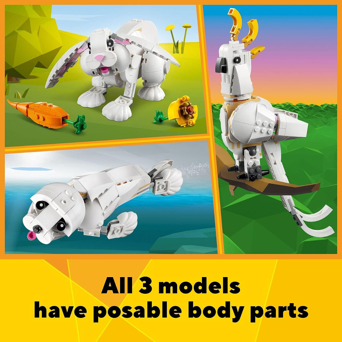 Buy Lego Creator 3 in 1 White Rabbit Animal 31133 with 258pcs | Yallatoys.com