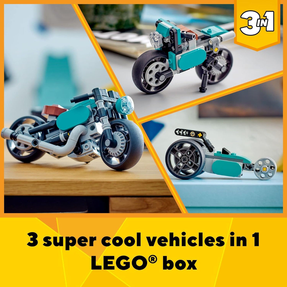 Buy Lego Creator 3 in 1 Vintage Motorcycle 31135 with 128pcs | Yallatoys.com