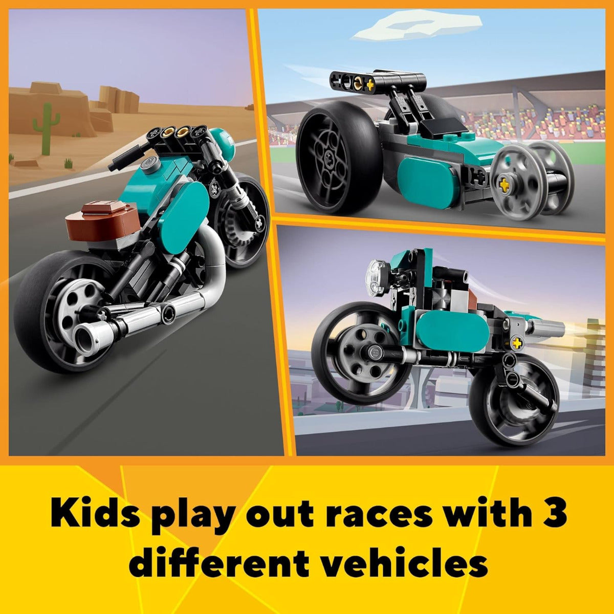 Buy Lego Creator 3 in 1 Vintage Motorcycle 31135 with 128pcs | Yallatoys.com