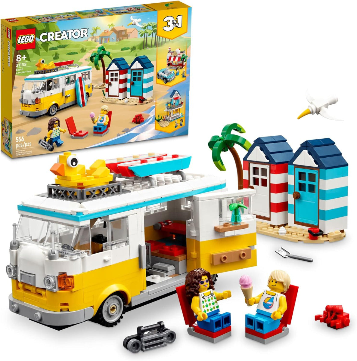 Buy Lego Creator 3 in 1 Beach Camper Van 31138 with 556pcs | Yallatoys.com
