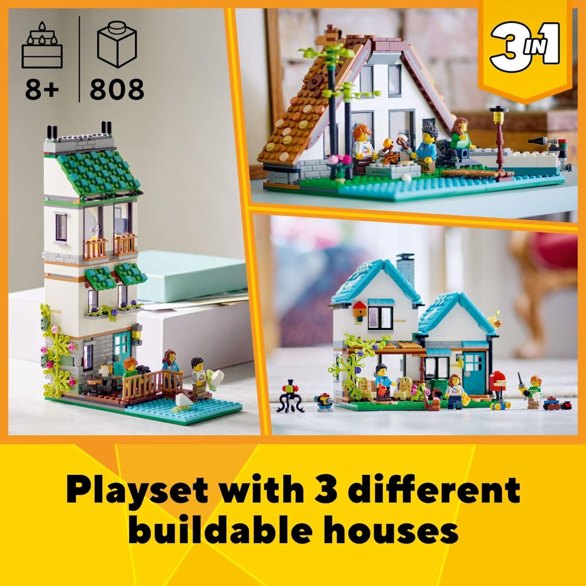 Buy Lego Creator 3 in 1 Cozy House 31139 with 808pcs | Yallatoys.com
