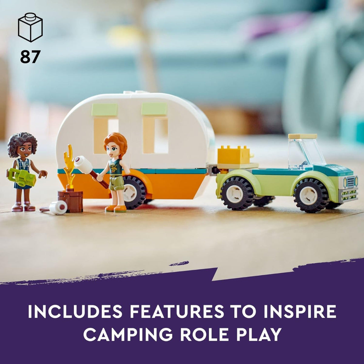 Buy Lego Friends Holiday Camping Trip 41726 Toy Caravan with Car with 87pcs | Yallatoys.com