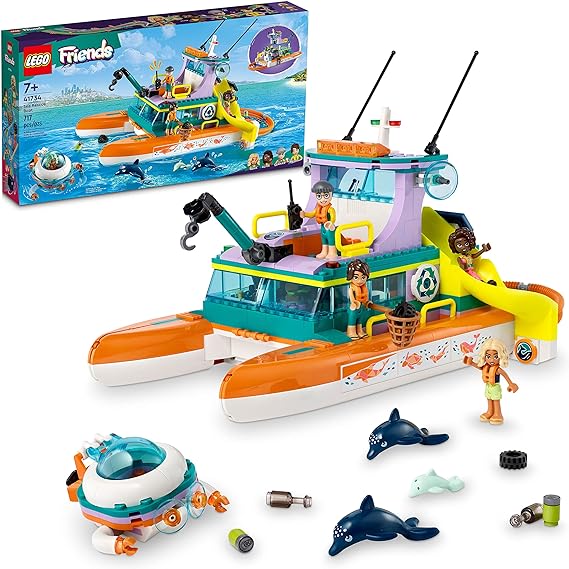 Buy Lego Friends Sea Rescue Boat Building Kit 41734 with 717pcs | Yallatoys.com