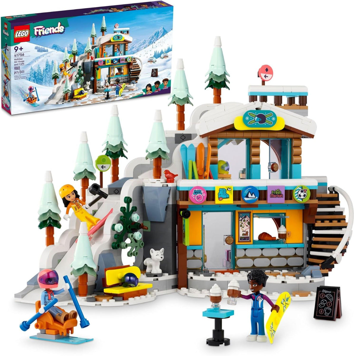 Buy Lego Friends Holiday Ski Slope and Cafe 41756 with 980pcs | Yallatoys.com