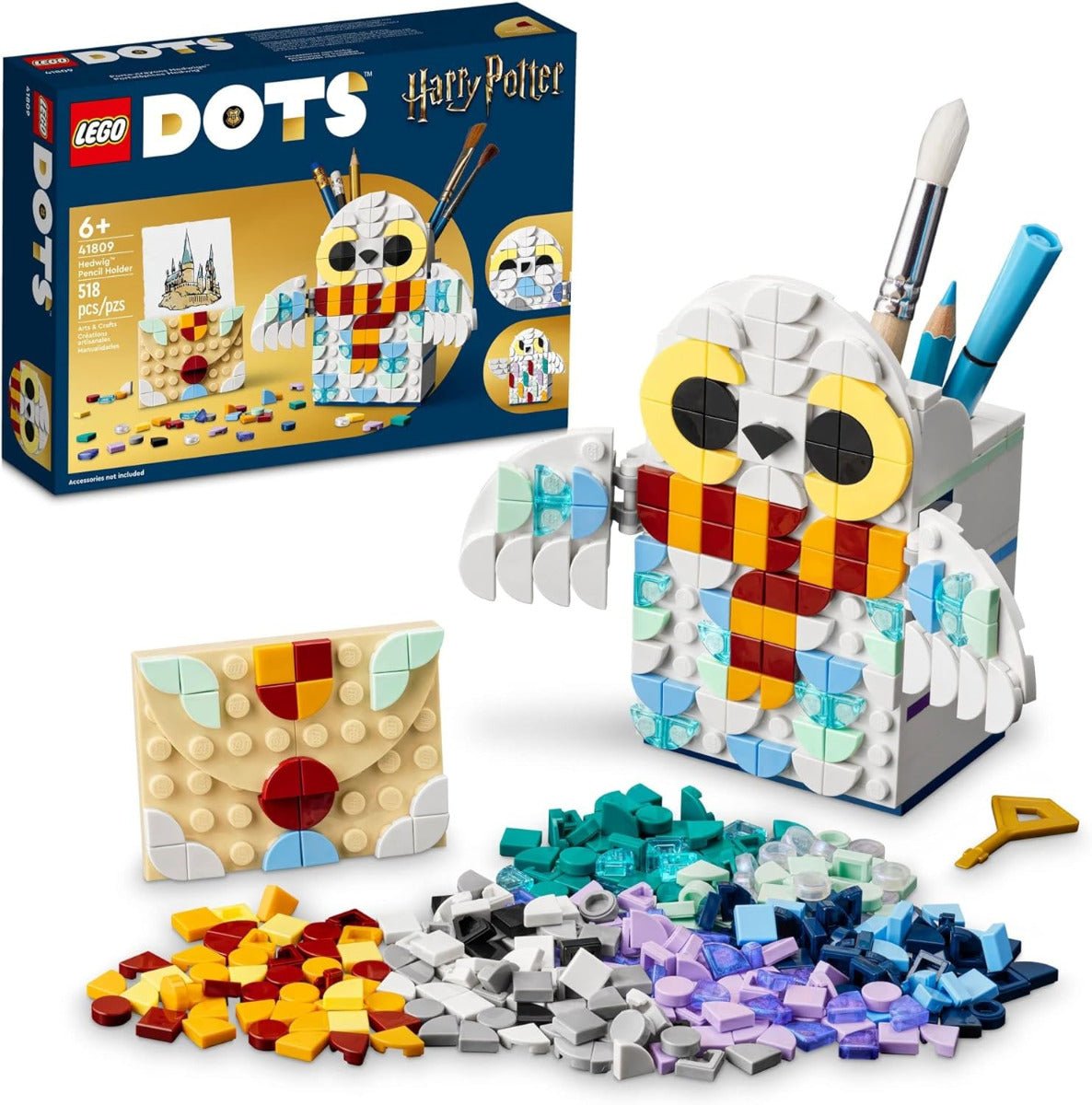 Buy Lego Dots Harry Potter Hedwig Pencil Holder 41809 Craft Set with 518pcs | Yallatoys.com