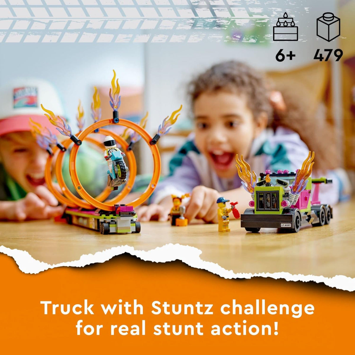 Buy Lego City Stuntz Stunt Truck and Ring of Fire Challenge 60357 with 479pcs | Yallatoys.com