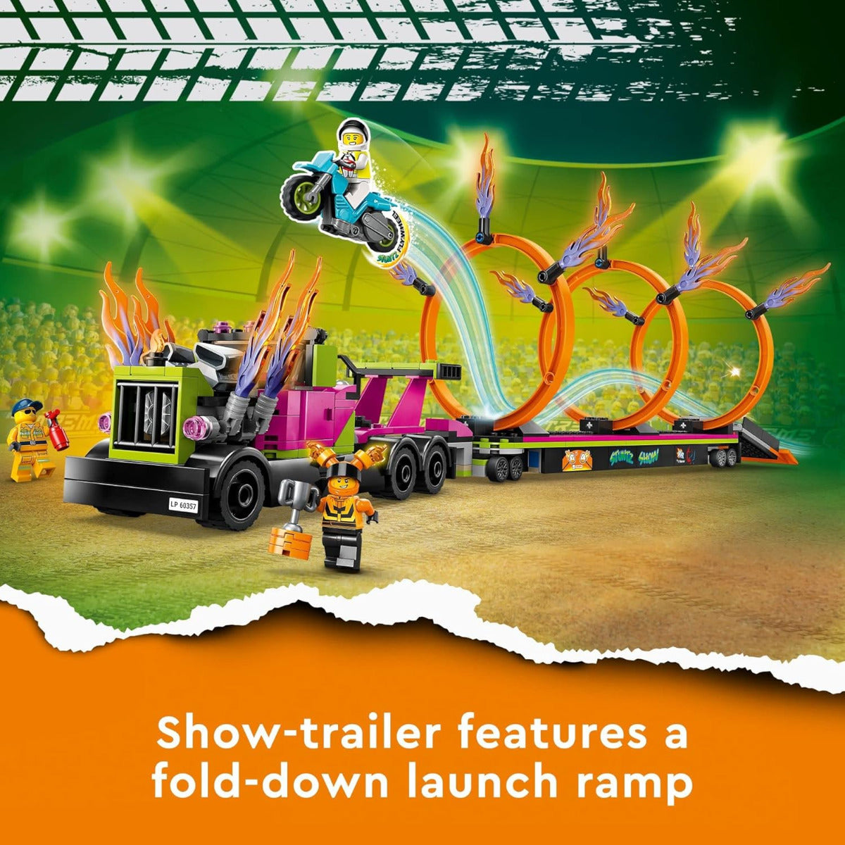 Buy Lego City Stuntz Stunt Truck and Ring of Fire Challenge 60357 with 479pcs | Yallatoys.com