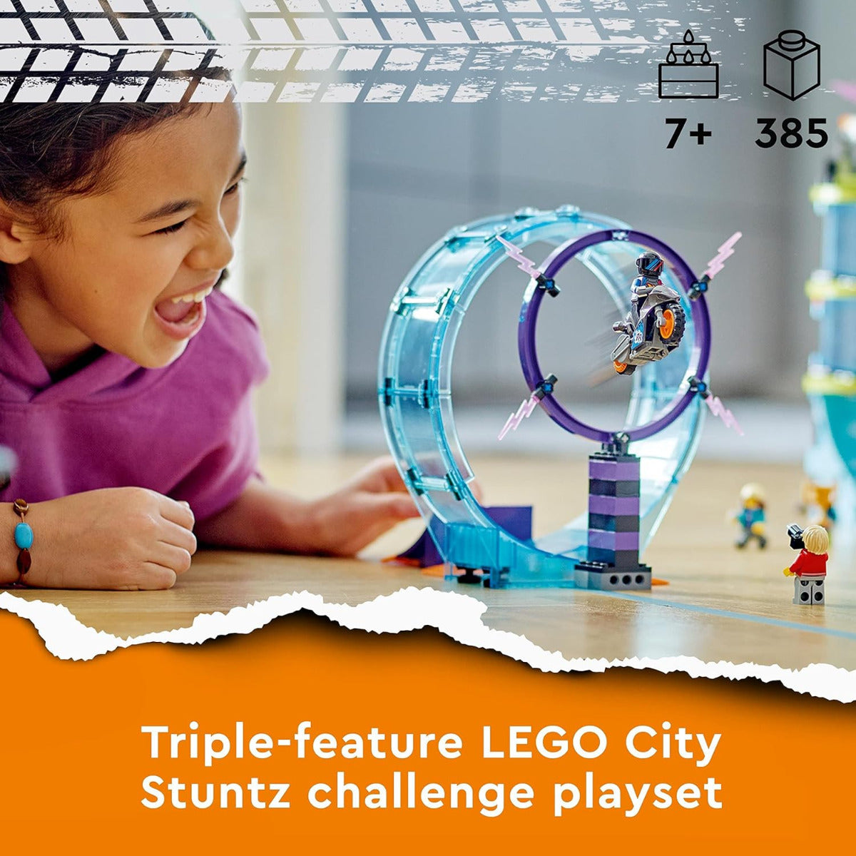 Buy Lego City Stuntz Ultimate Stunt Riders Challenge 3 in 1 Stunts with 385pcs | Yallatoys.com