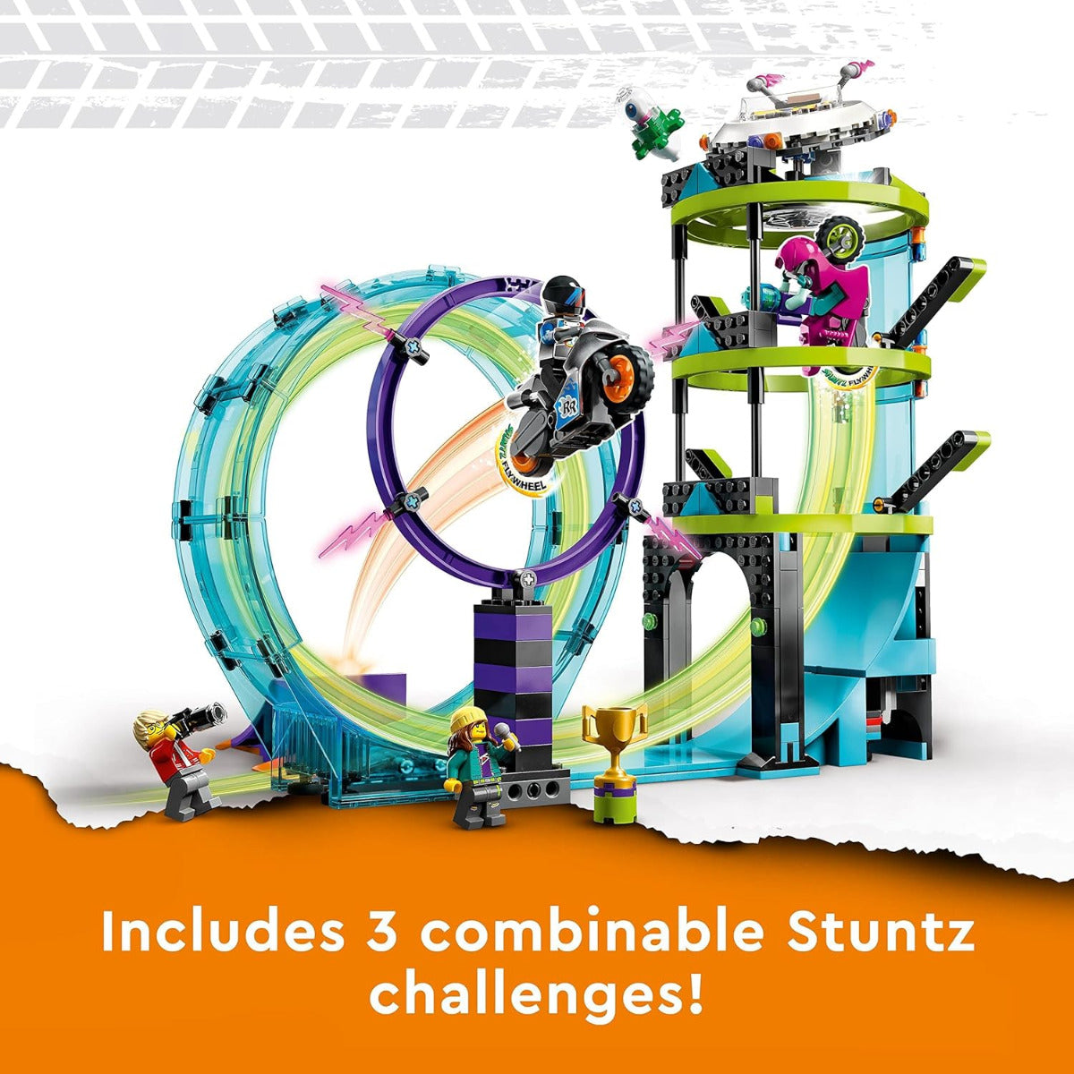 Buy Lego City Stuntz Ultimate Stunt Riders Challenge 3 in 1 Stunts with 385pcs | Yallatoys.com