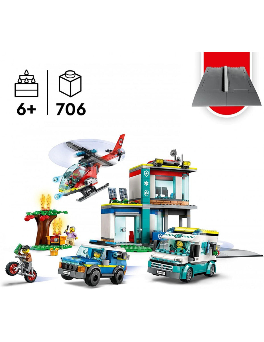 Buy Lego City Emergency Vehicles 60371 HQ with 706pcs | Yallatoys.com
