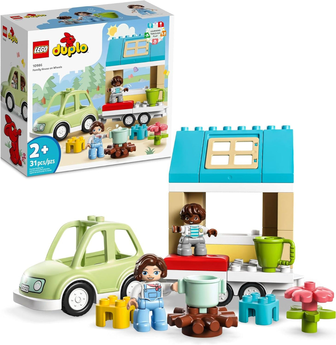 Buy Lego Duplo Family House on Wheels 10986 with 31pcs | Yallatoys.com