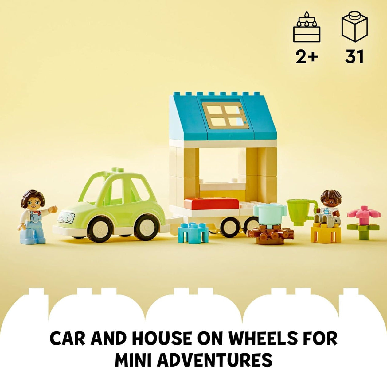 Buy Lego Duplo Family House on Wheels 10986 with 31pcs | Yallatoys.com
