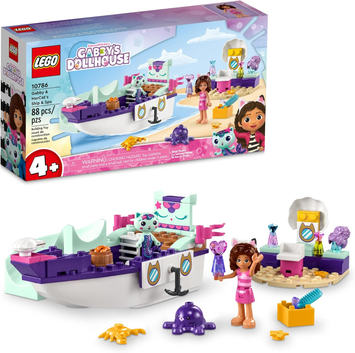 Buy Lego Gabbys Dollhouse Gabby & Mercats Ship Spa 10786 Building Toy with 87pcs | Yallatoys.com