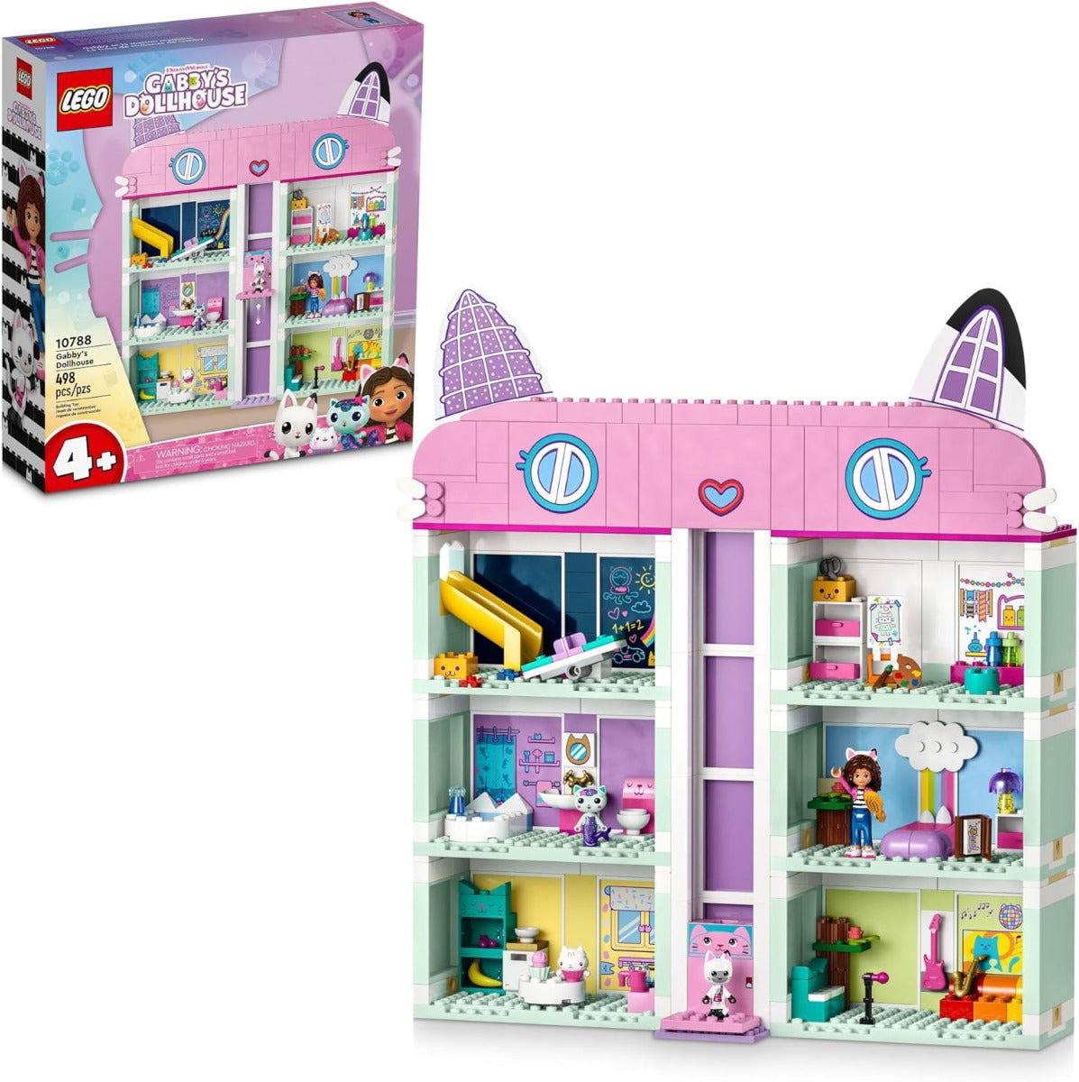 Buy Lego Gabbys Dollhouse 10788 Building 8 Room Playhouse with 498pcs | Yallatoys.com