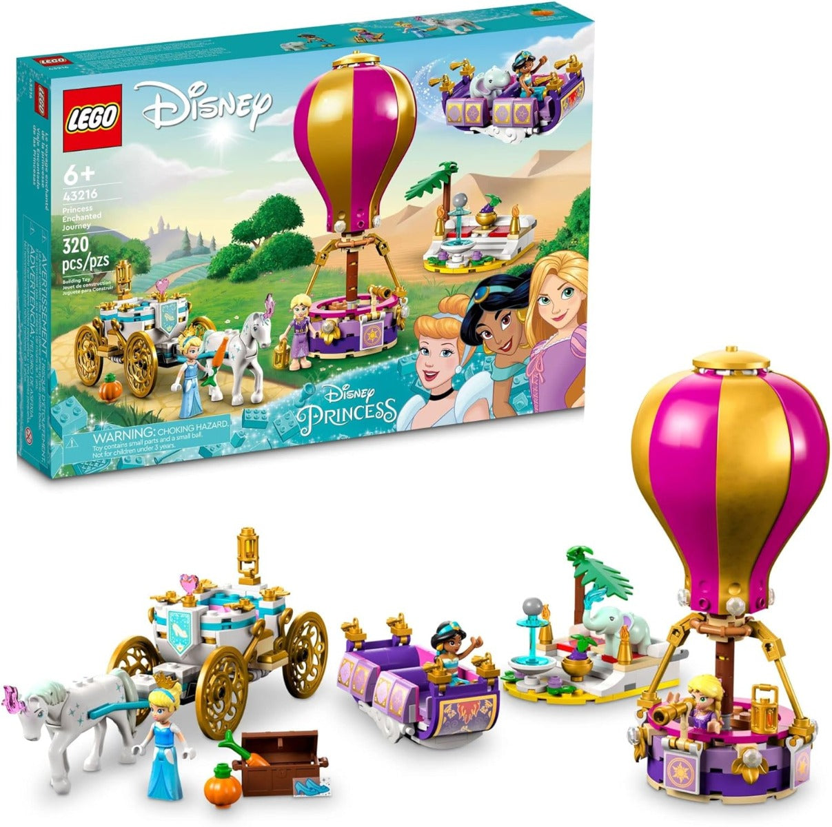Buy Lego Disney Princess Enchanted Journey 43216 Playset includes Cinderella Jasmine and Rapunzel Mini-Dolls with 320pcs | Yallatoys.com