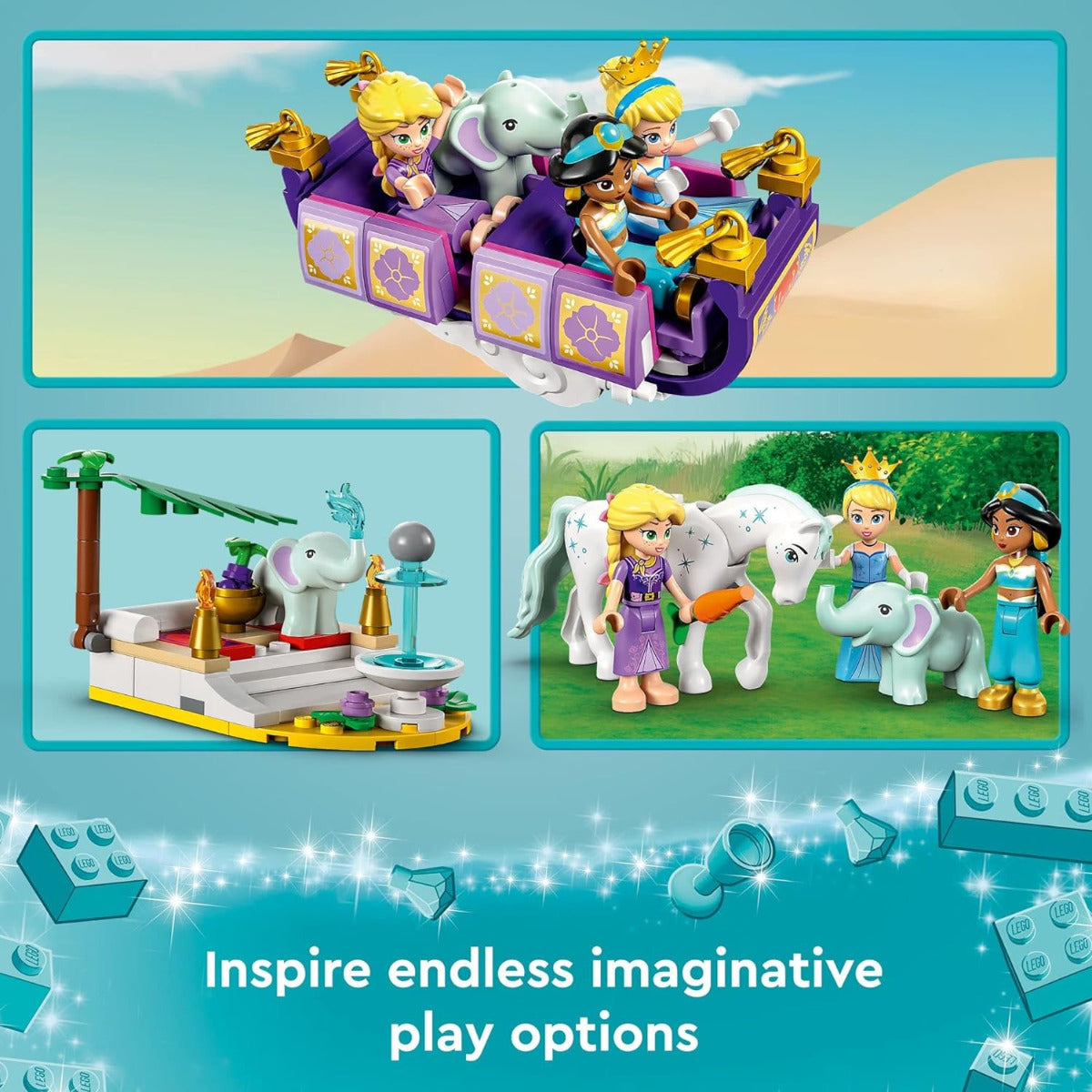 Buy Lego Disney Princess Enchanted Journey 43216 Playset includes Cinderella Jasmine and Rapunzel Mini-Dolls with 320pcs | Yallatoys.com