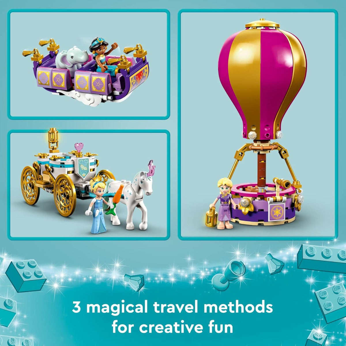 Buy Lego Disney Princess Enchanted Journey 43216 Playset includes Cinderella Jasmine and Rapunzel Mini-Dolls with 320pcs | Yallatoys.com