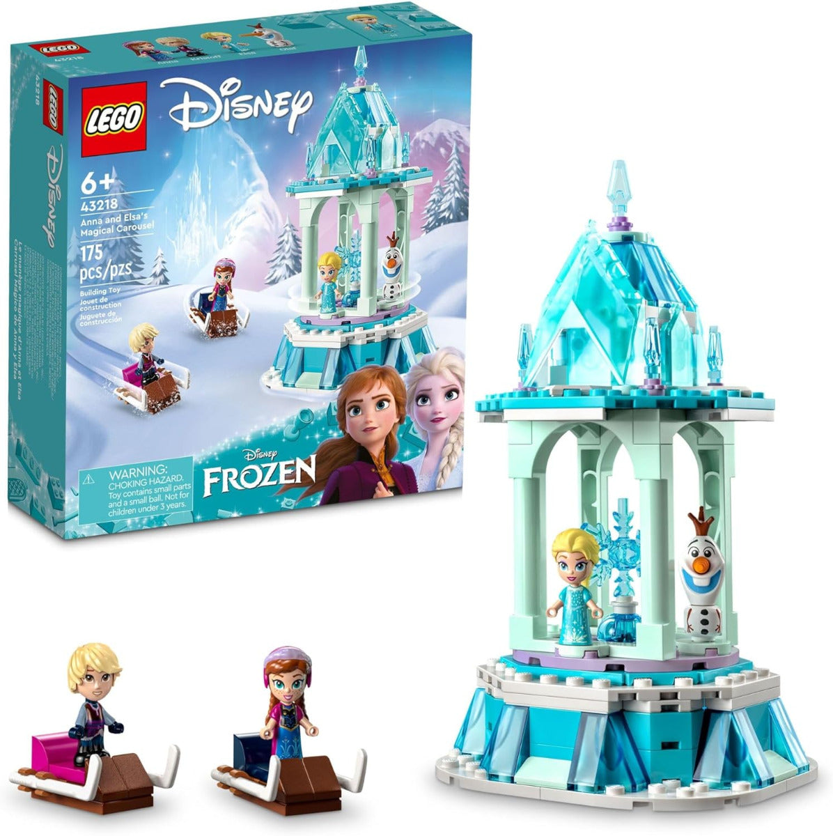 Buy Lego Disney Frozen Anna and Elsa Magical Carousel 43218 Ice Palace Building Toy with 175pcs | Yallatoys.com