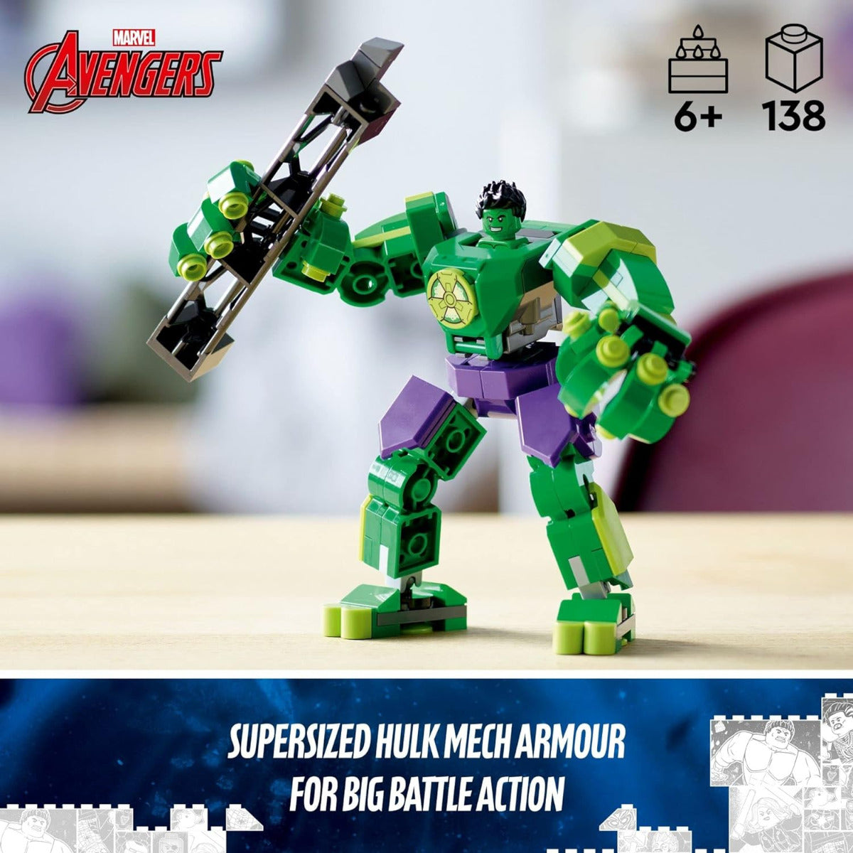 Buy Lego Marvel Hulk Mech Armor 76241 with 138pcs | Yallatoys.com