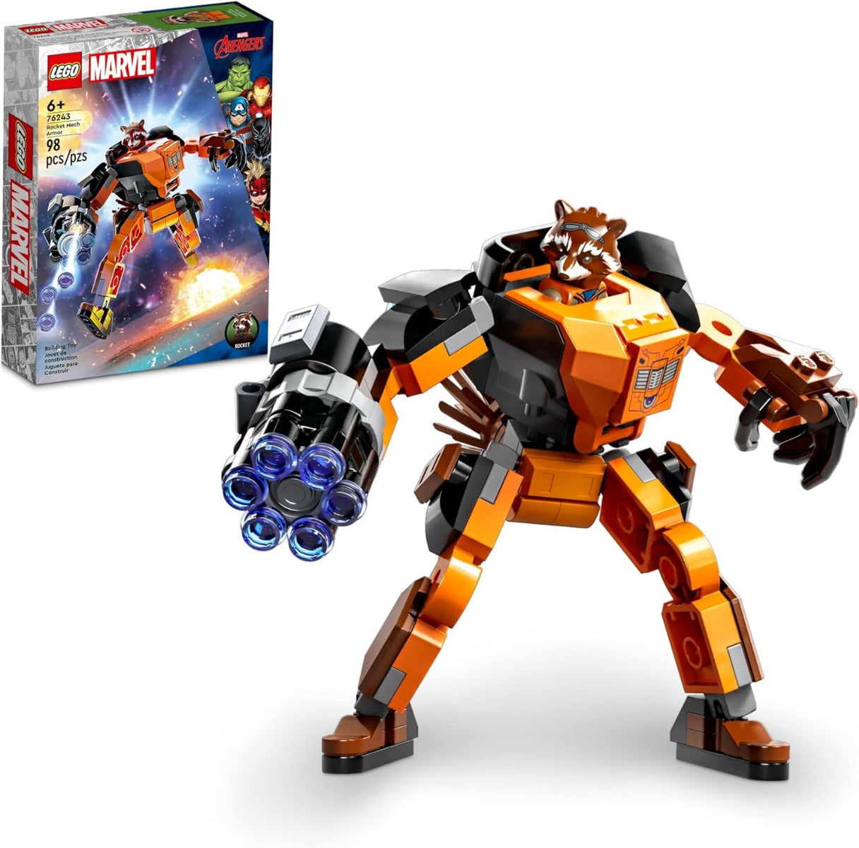 Buy Lego Marvel Rocket Mech Armor Set 76243 with 98pcs | Yallatoys.com